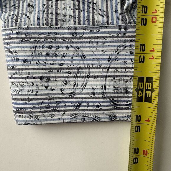 Thomas Dean Performance Button Down Shirt Blue Paisley Medium NWT - Picture 9 of 16